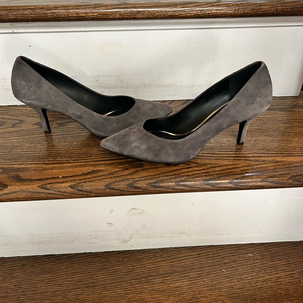 Escada Charcoal Suede Heels
